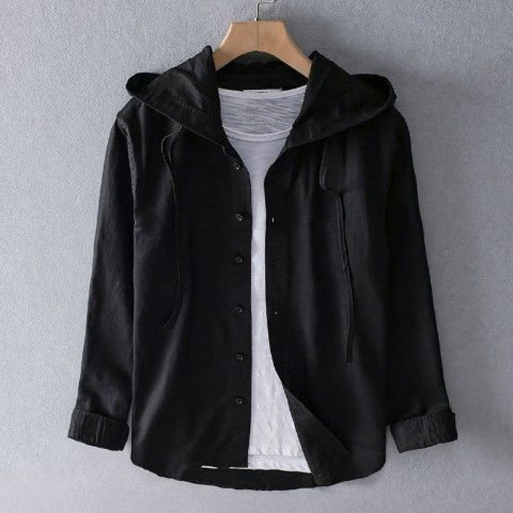 Dames Casual Linnen Shirt met Kap en Knopenfront
