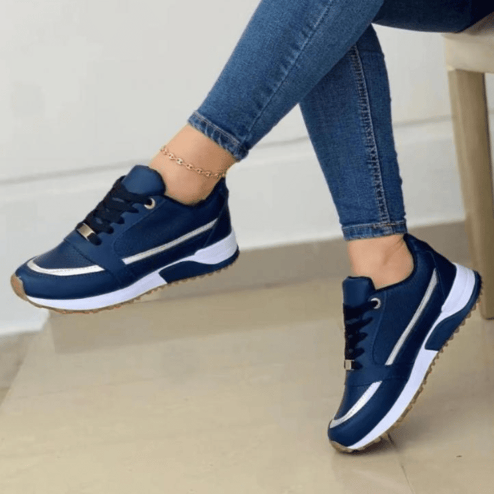 Comfortabele Dames Sneakers met Veters en Dikke Zool