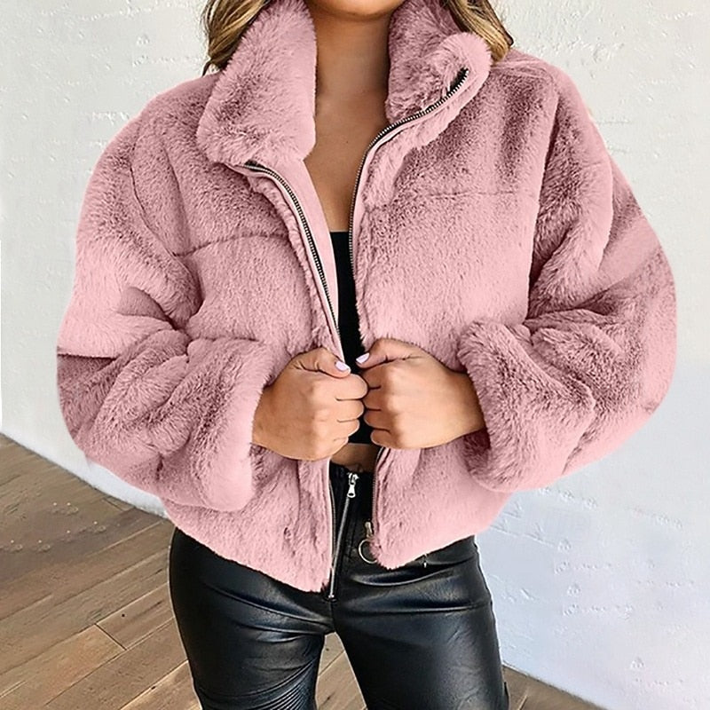 Estelle | Pluche Cropped Zip Jast