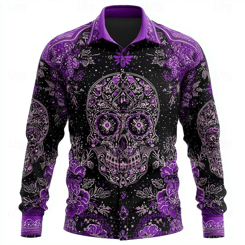 Dario | Halloween Skull Overhemd met Knopen