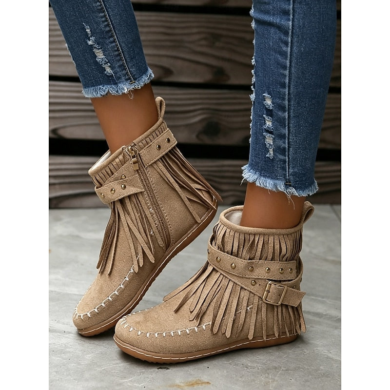 Susannah | Fringe Moccasin Enkellaarsjes