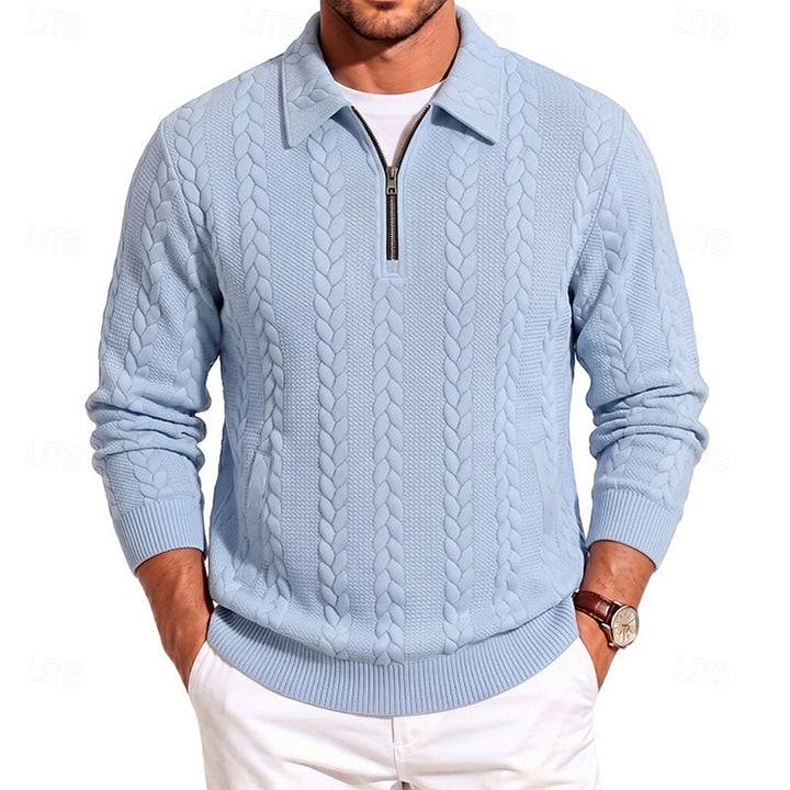 Chase | Textured Quarter-Zip Sweater
